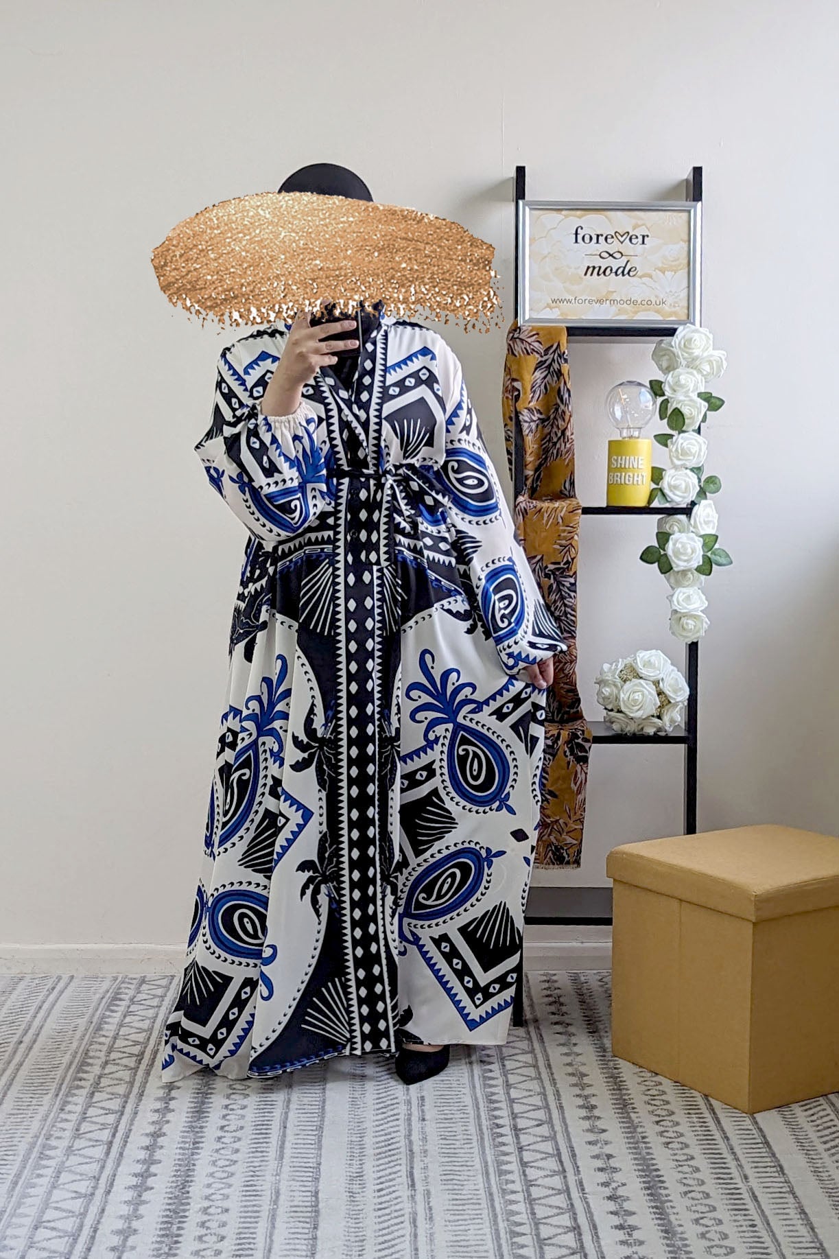 Blue Tribal Print Maxi