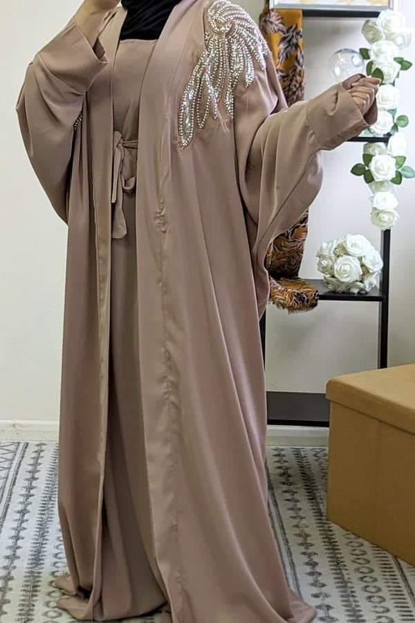 Dusty Pink 2 Piece Beaded Maxi Set