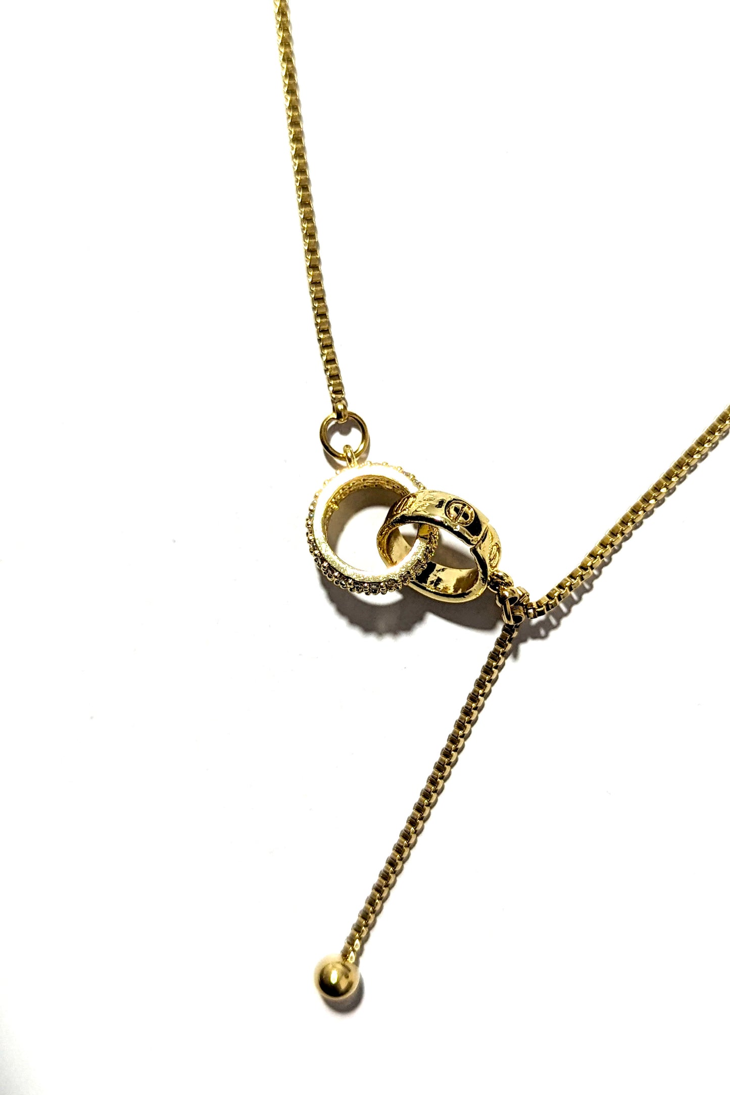 Gold Rings Encrusted Necklace