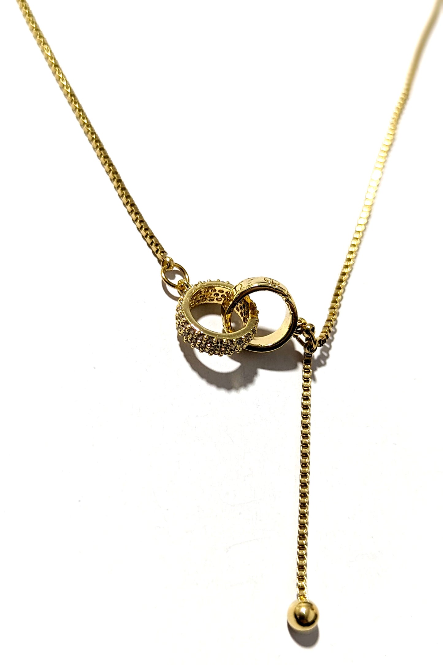 Gold Rings Encrusted Necklace