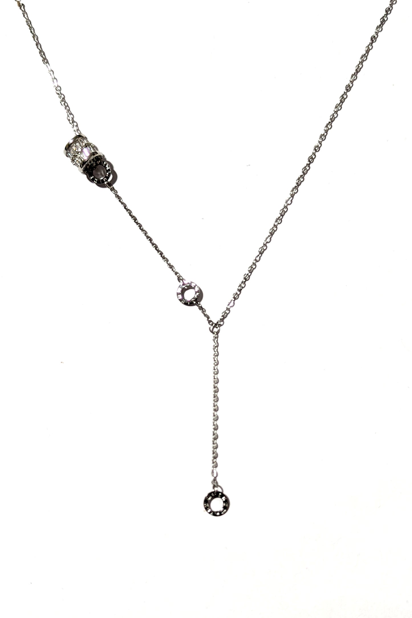 Silver Barrel Rings Necklace