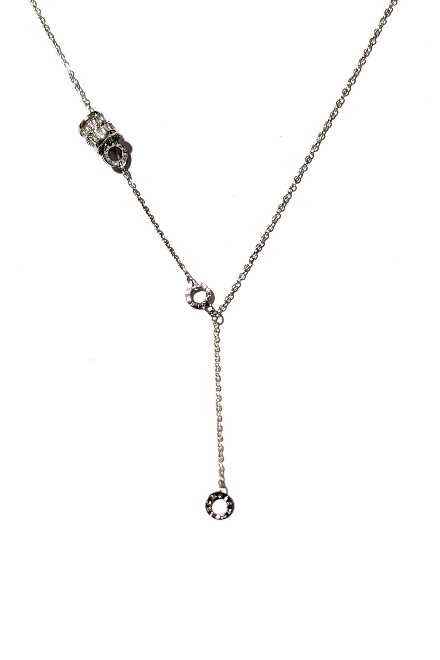 Silver Barrel Rings Necklace