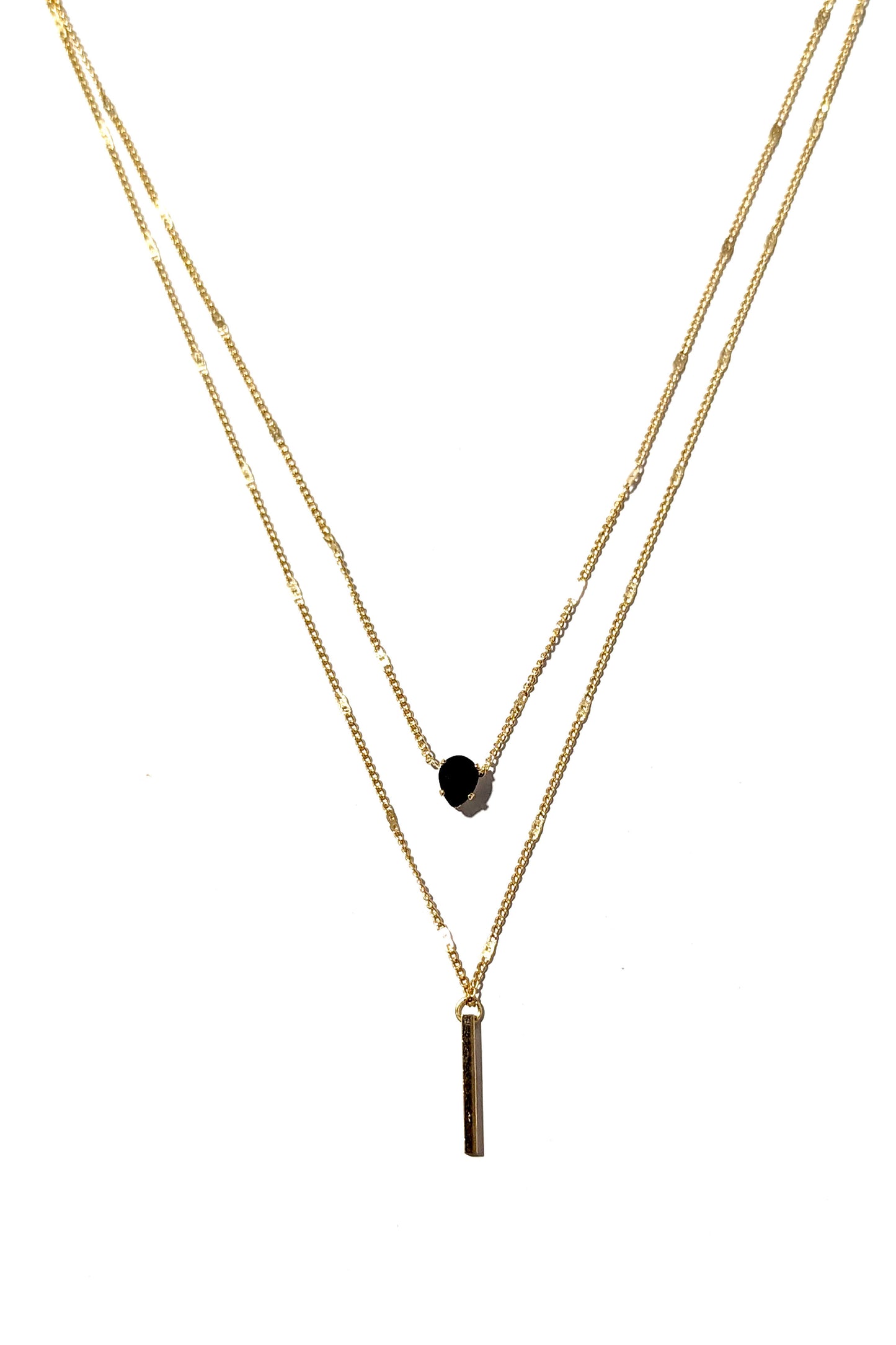 Gold Gem Double Necklace