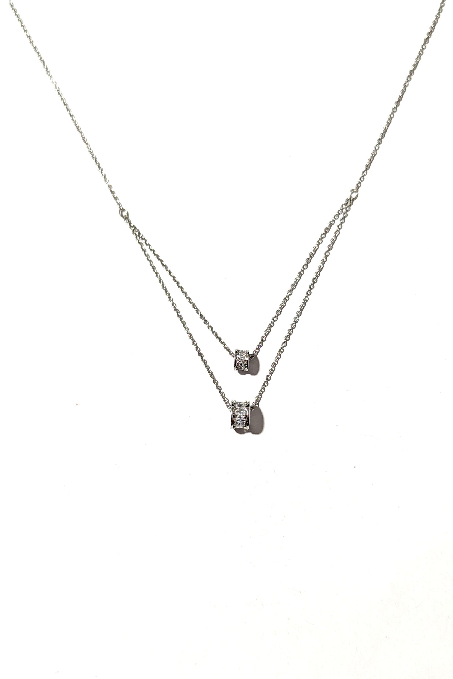 Silver Double Barrow Necklace