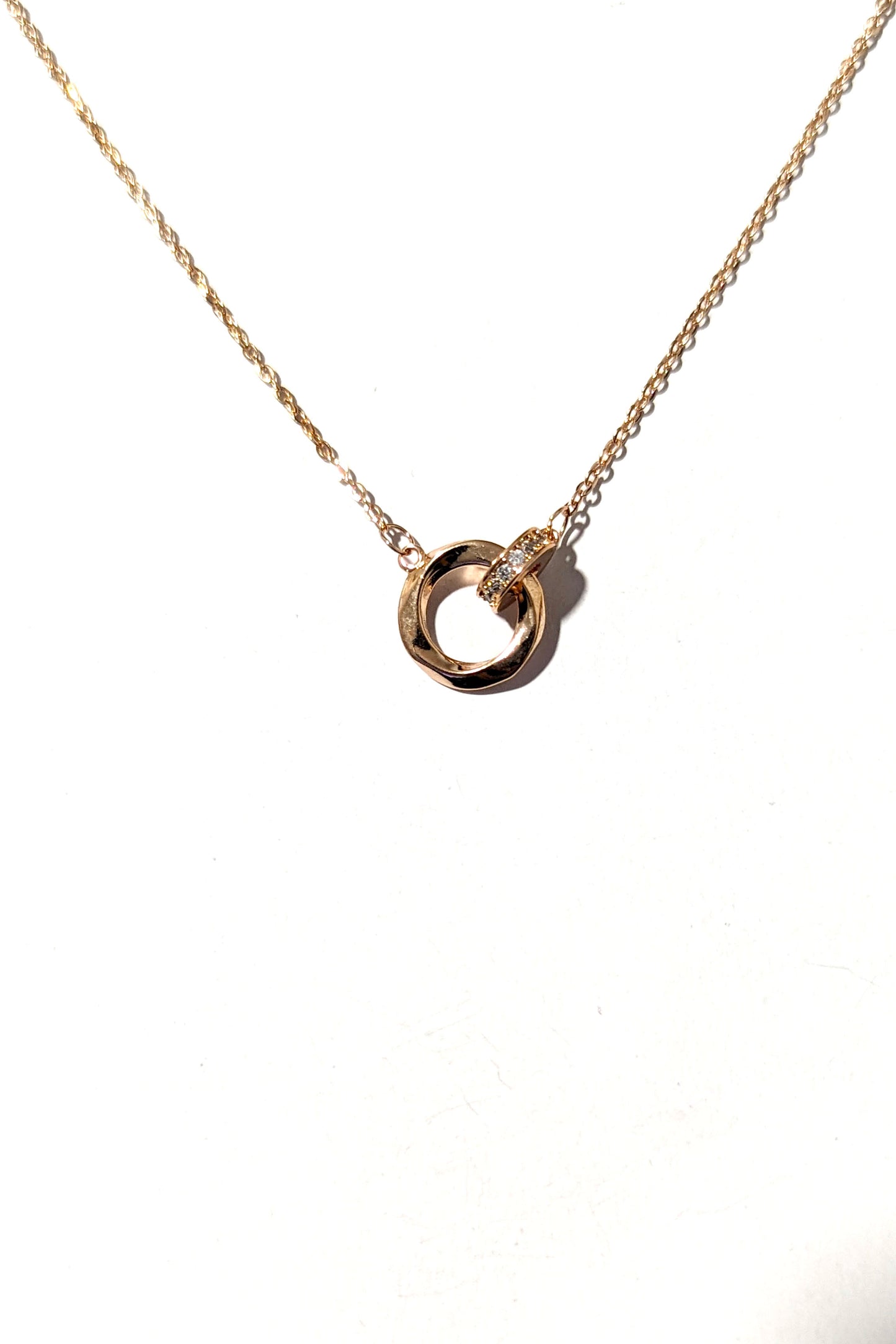 Rose Gold Double Rings Necklace
