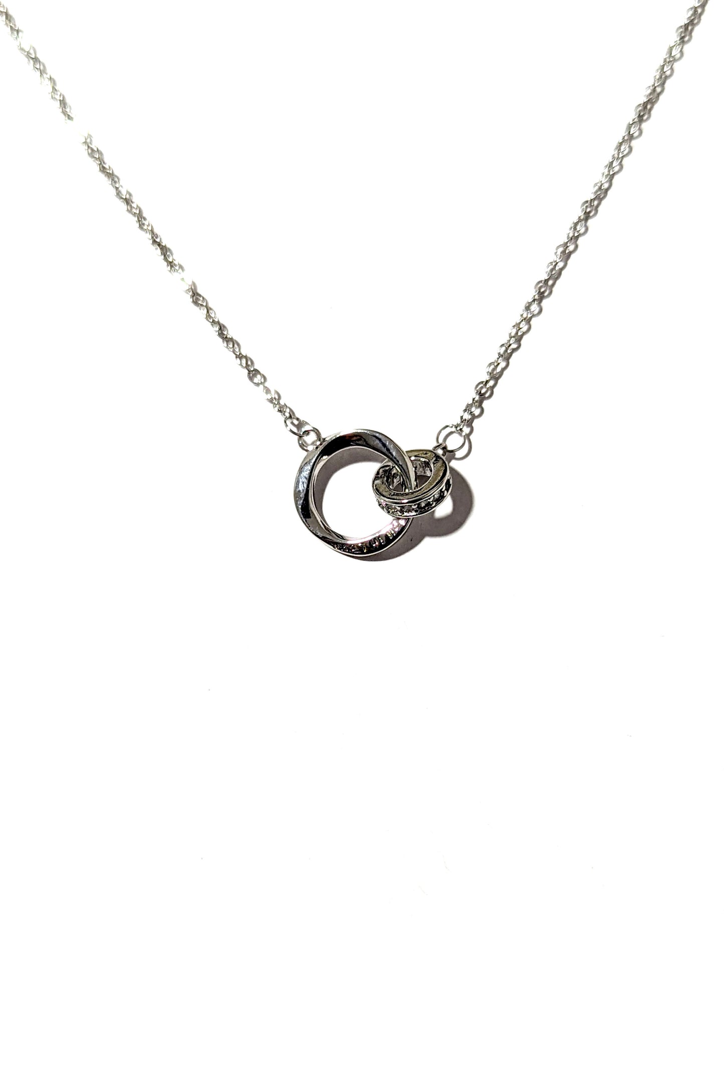 Silver Double Rings Necklace