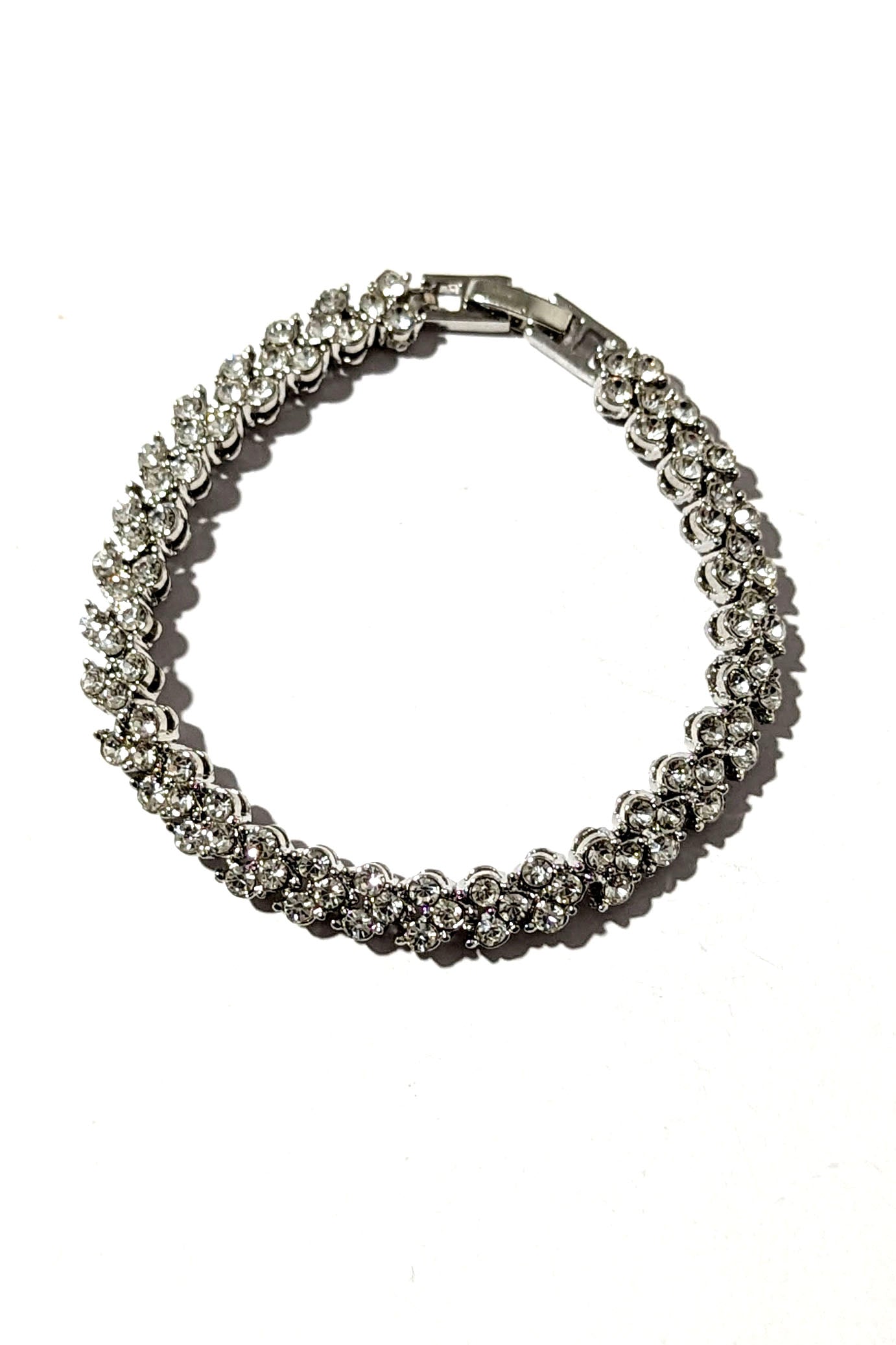 Silver Plated Rhinestone Bracelet