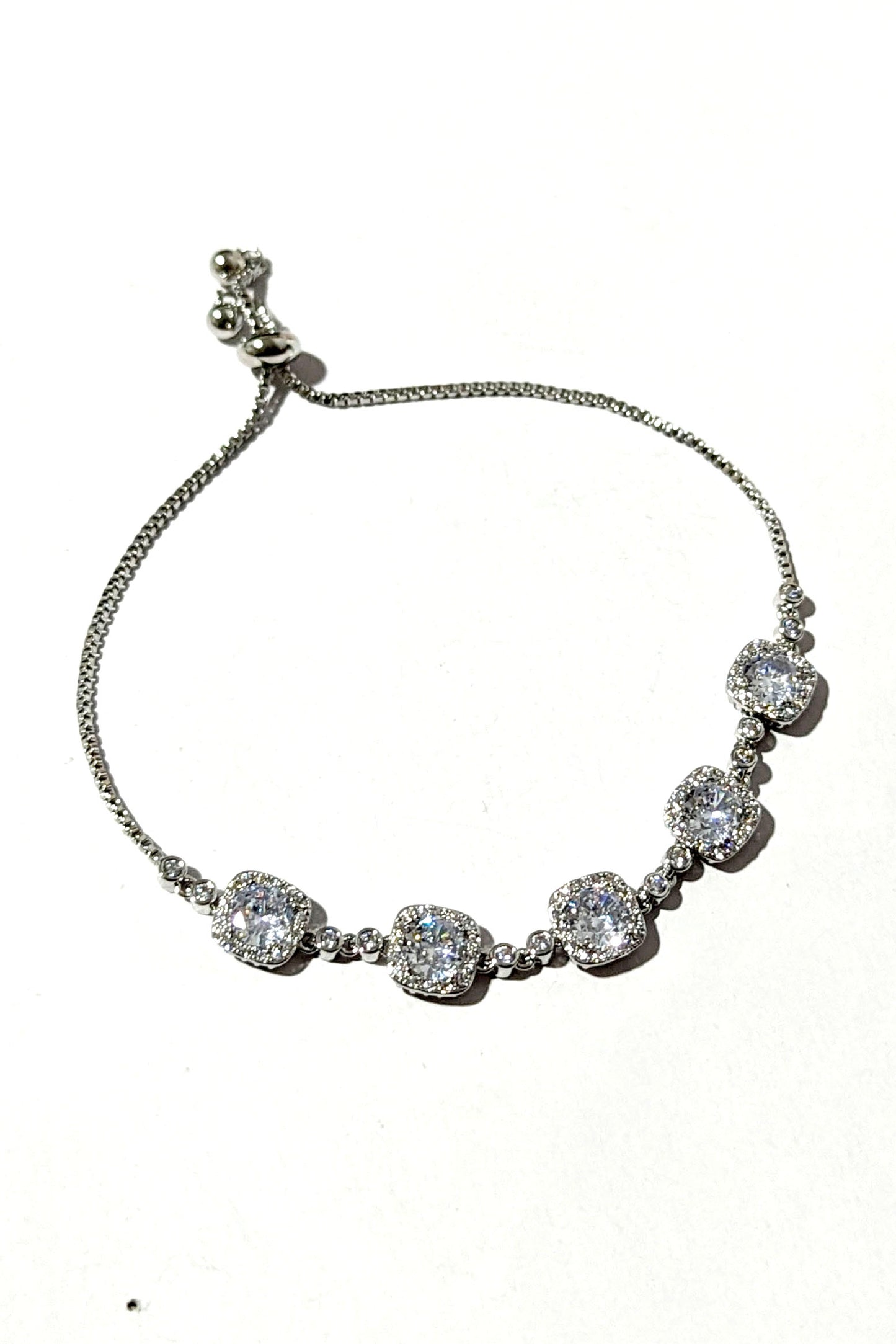 Silver Square Drawstring Bracelet