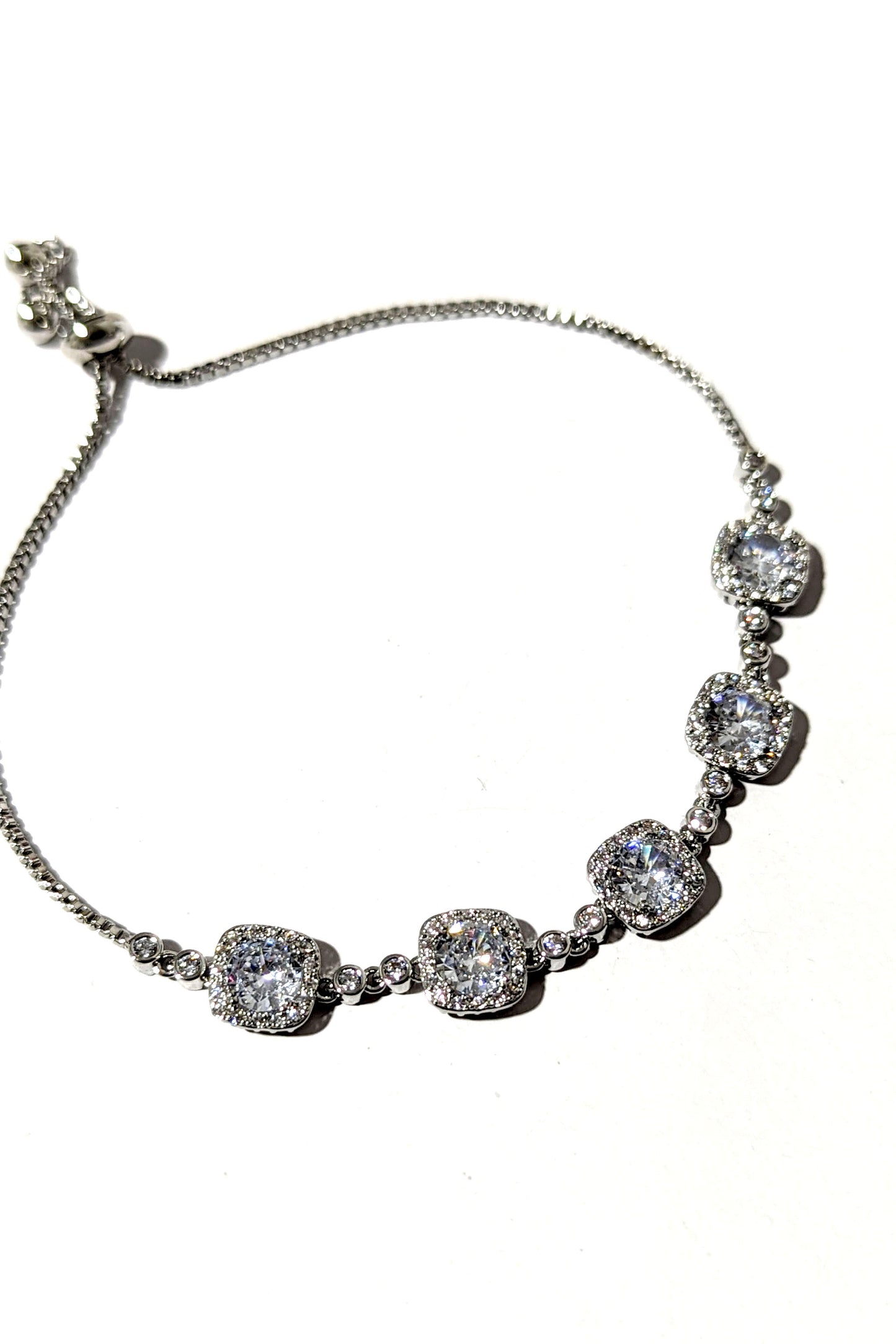 Silver Square Drawstring Bracelet