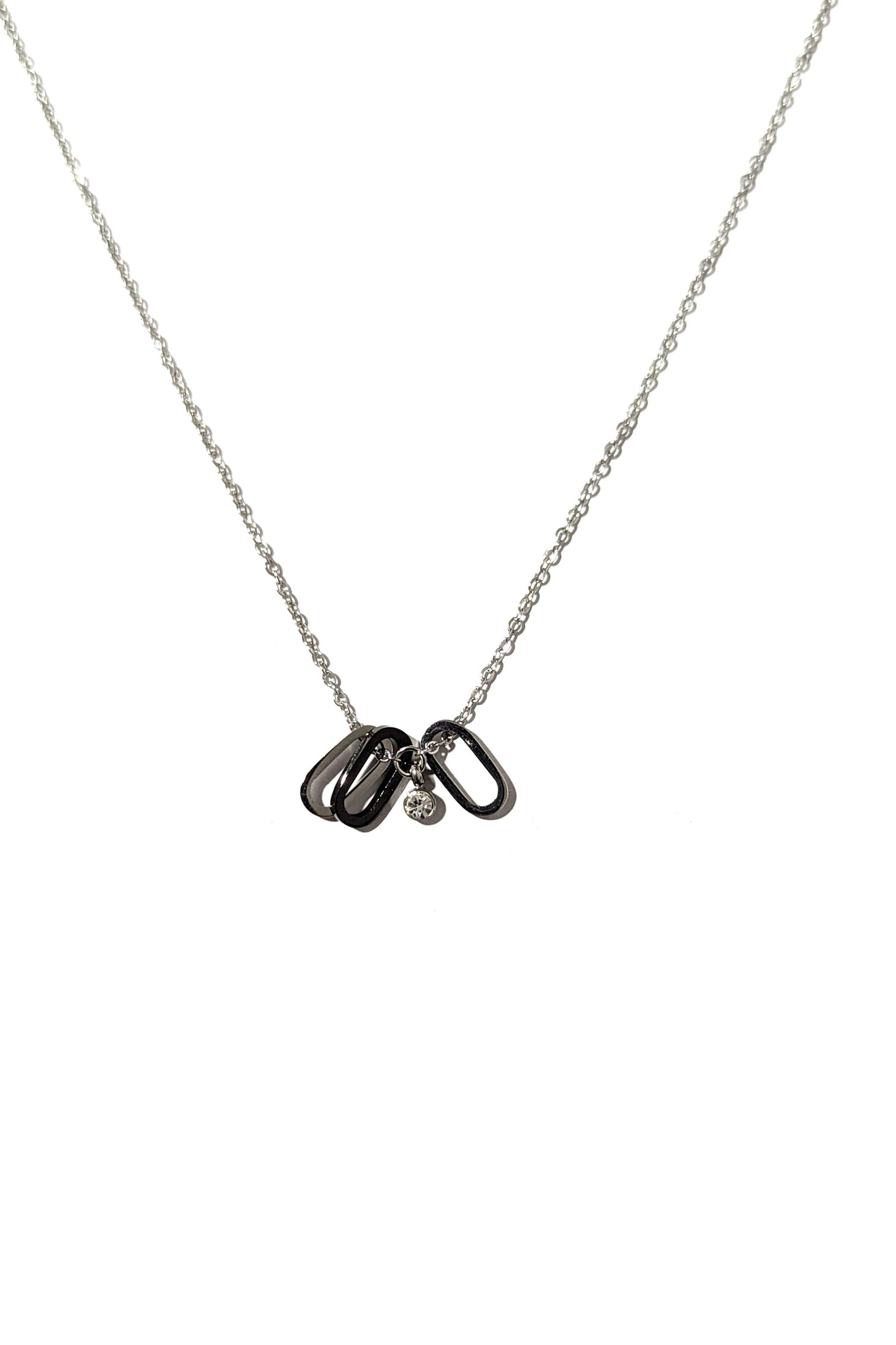 Silver Triple Ring Necklace