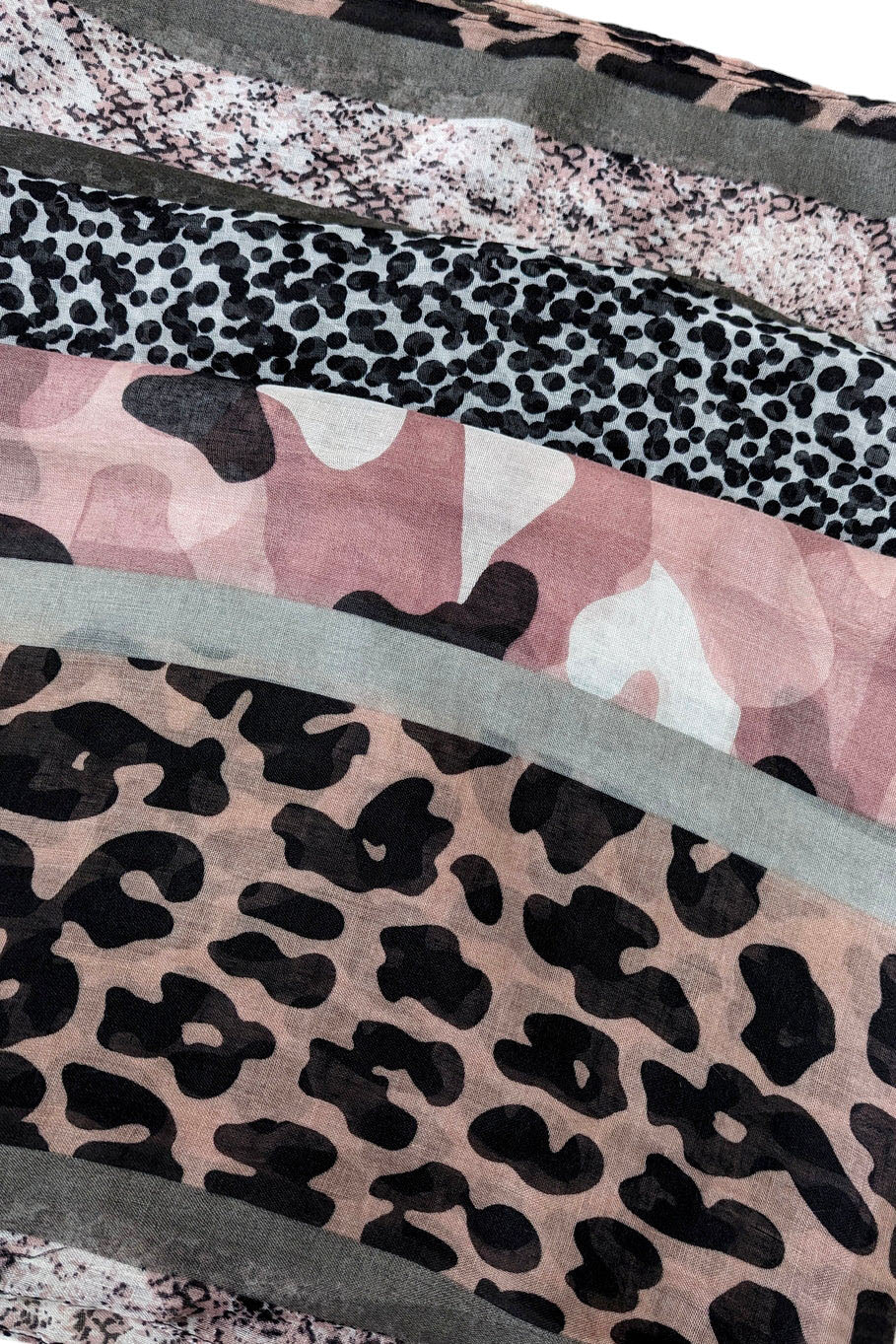 Pink Animal Mix Print Scarf