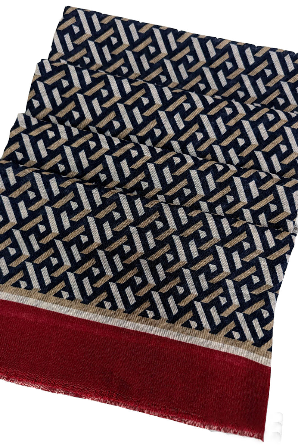 Red Geometric Print Scarf