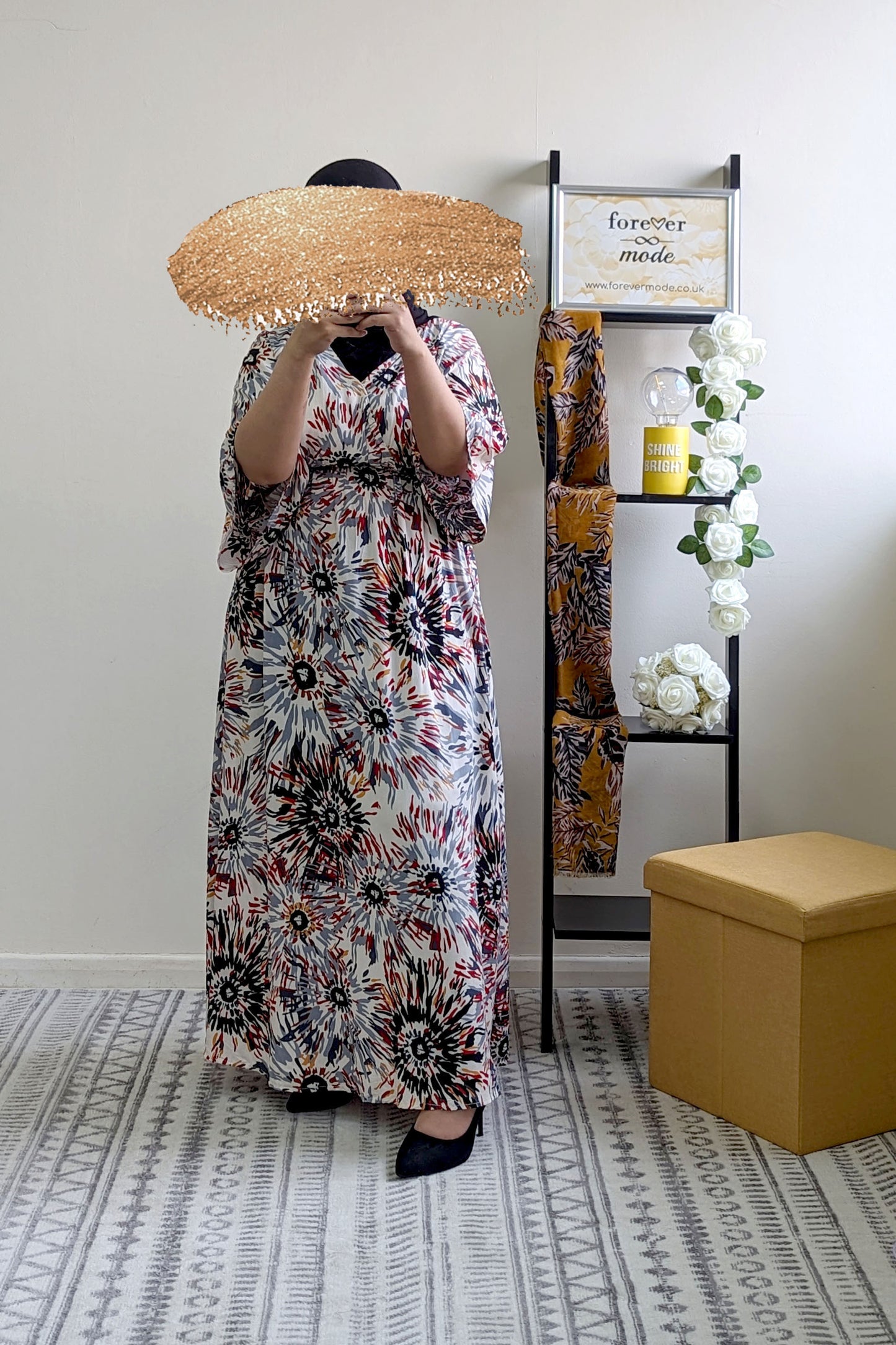 Red Tye-Dye Style Maxi