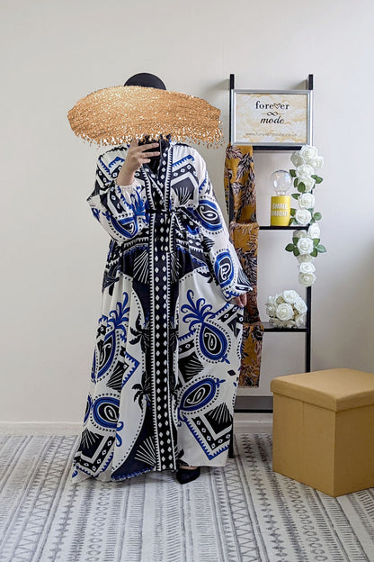 Blue Tribal Print Maxi