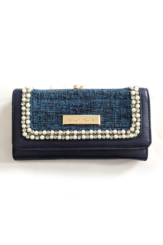Navy Crystal Purse