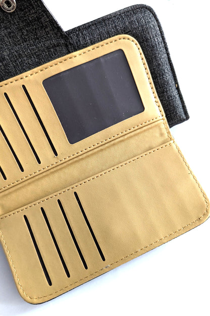 Charcoal Linen Look Purse