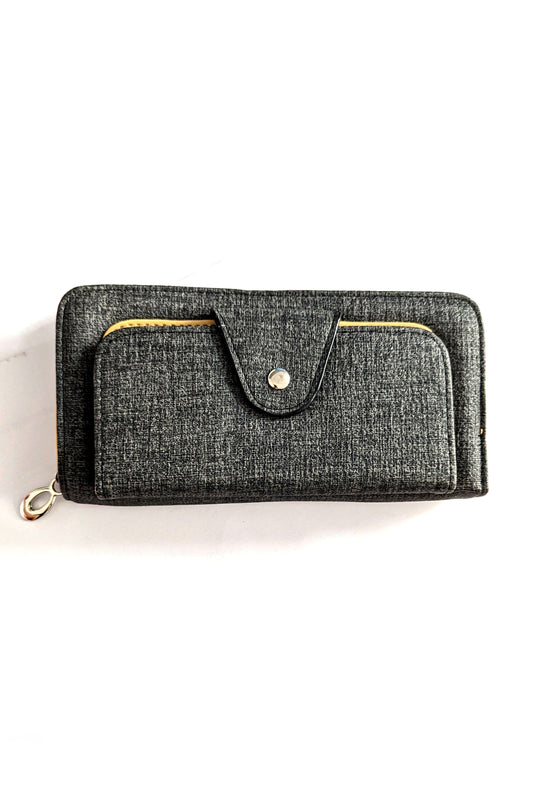 Charcoal Linen Look Purse