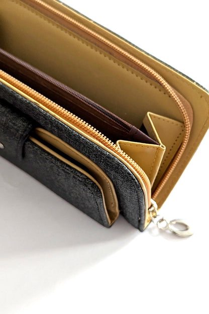 Charcoal Linen Look Purse