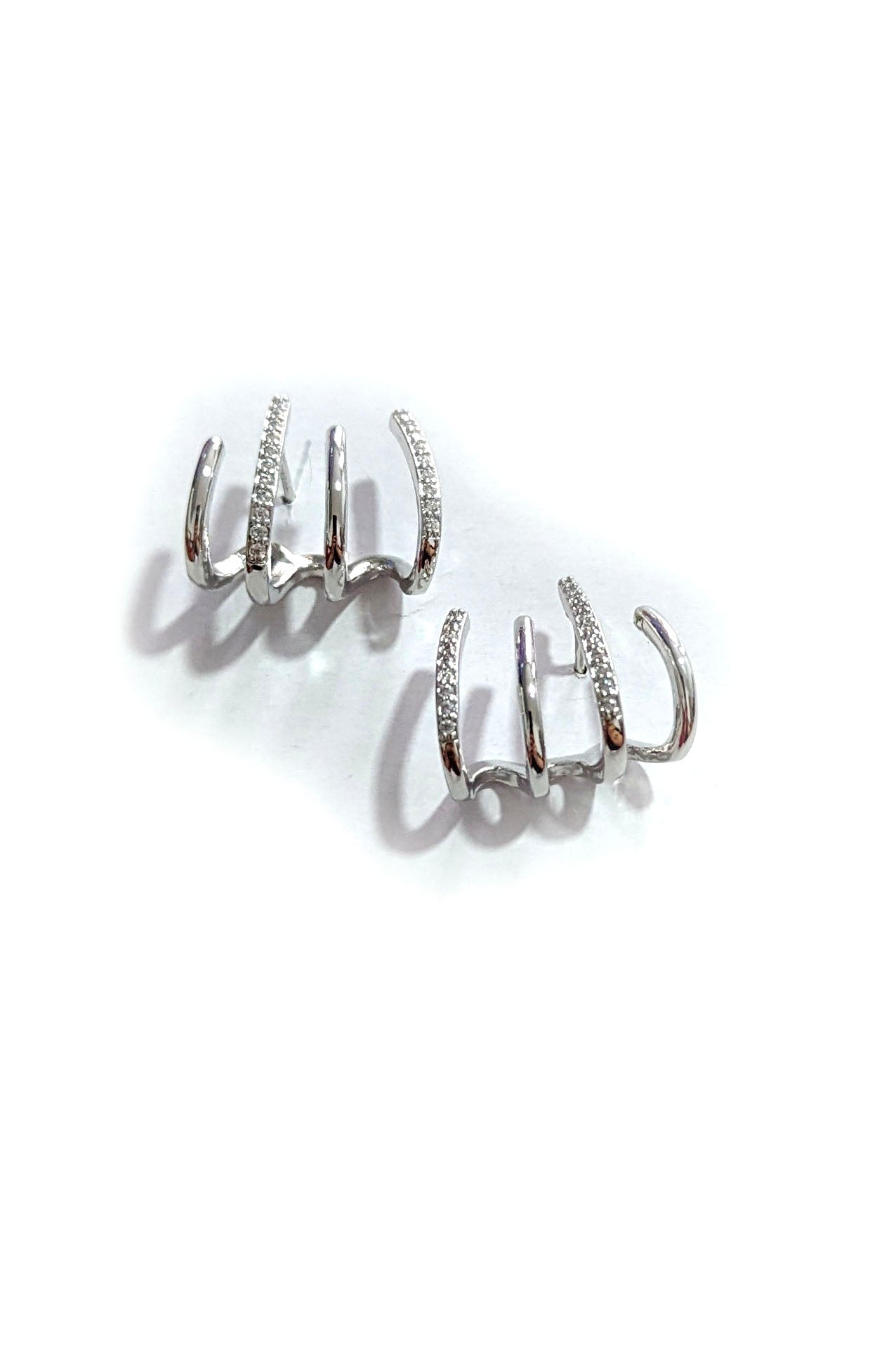 Silver Lobe Hugging Earrings