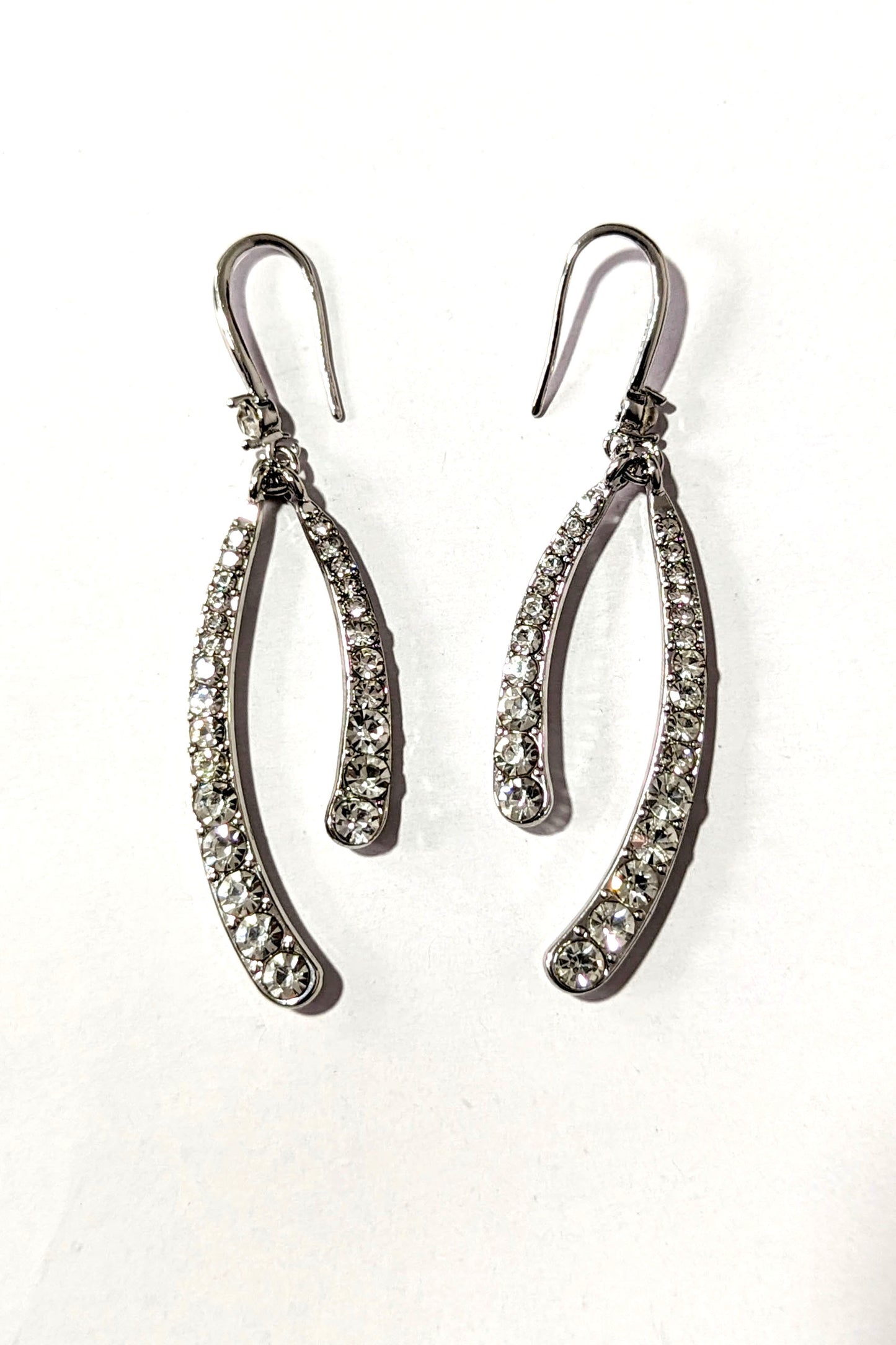 Silver Gem Long Earrings