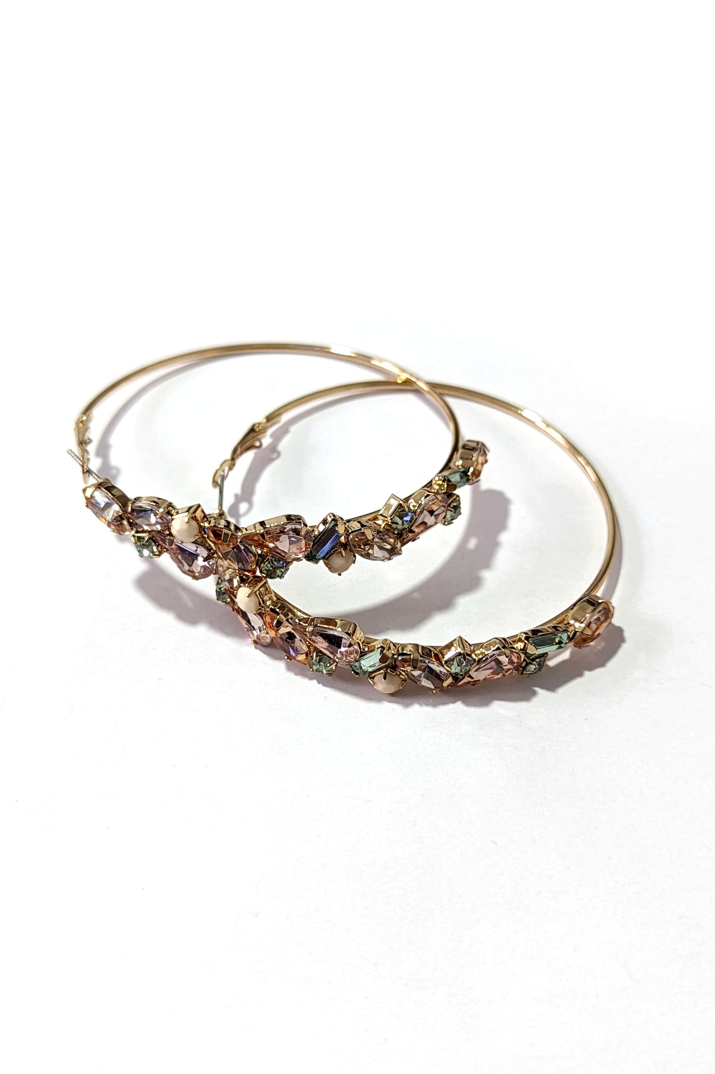 Multi Encrusted Hoop Earrings