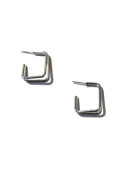 Silver Square Geometric Earrings