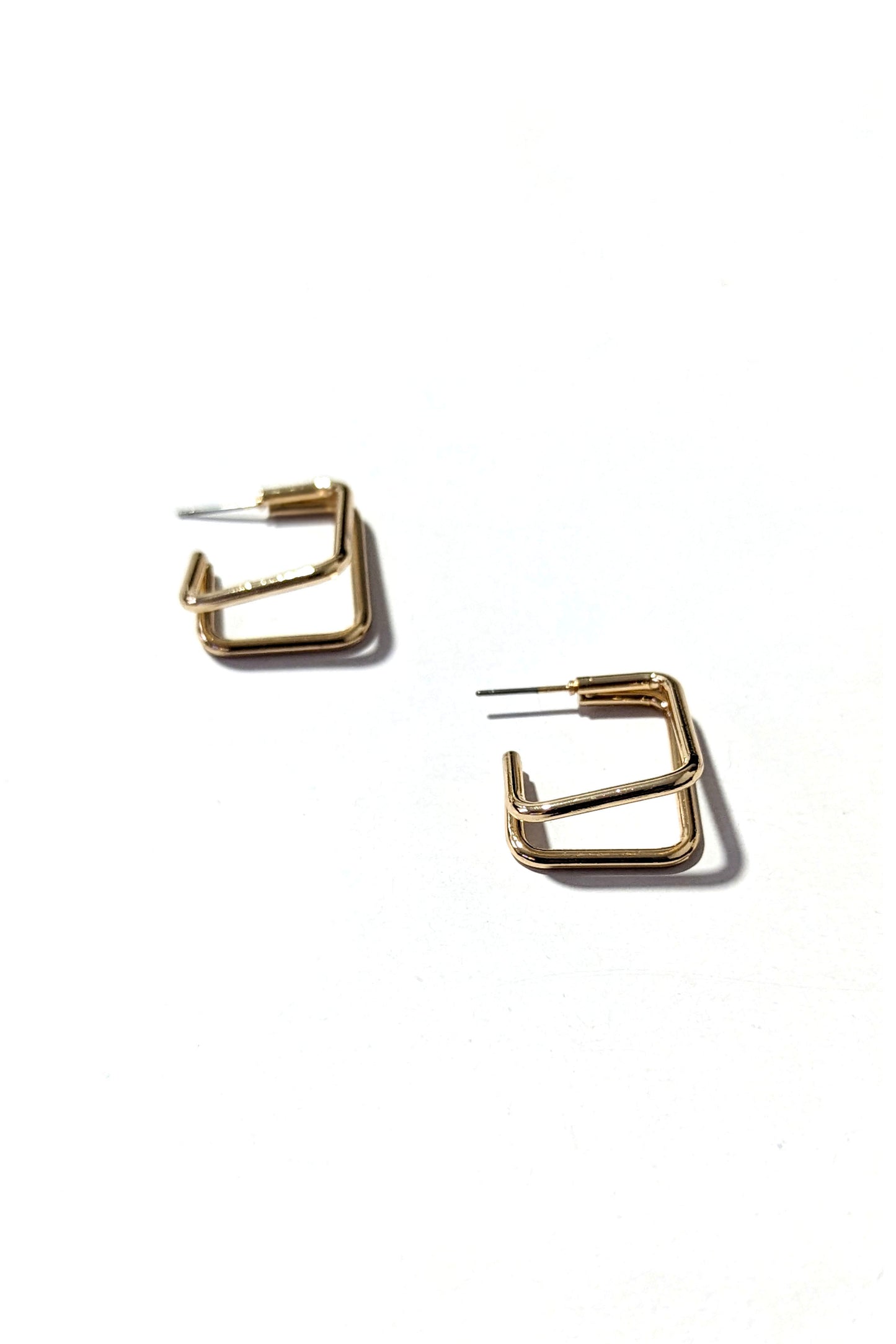Gold Square Geometric Earrings