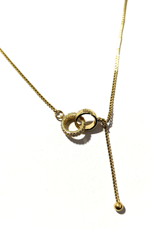 Gold Rings Encrusted Necklace