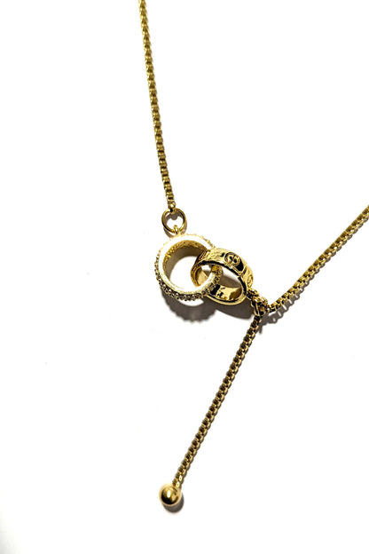 Gold Rings Encrusted Necklace