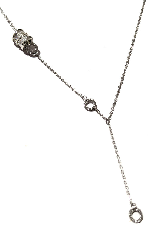 Silver Barrel Rings Necklace