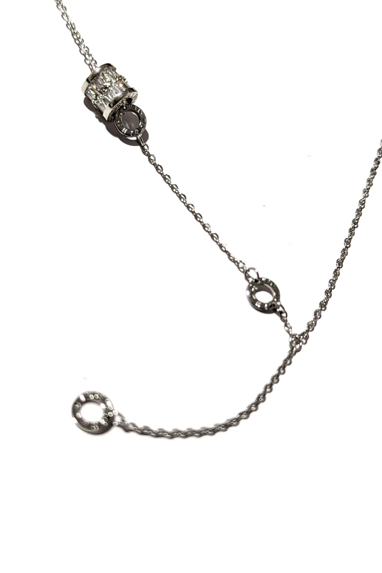 Silver Barrel Rings Necklace