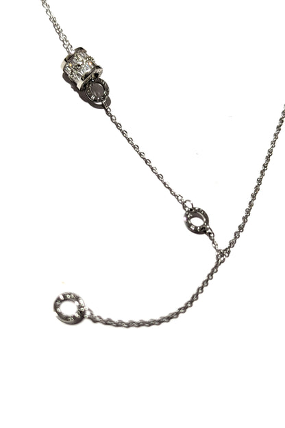 Silver Barrel Rings Necklace