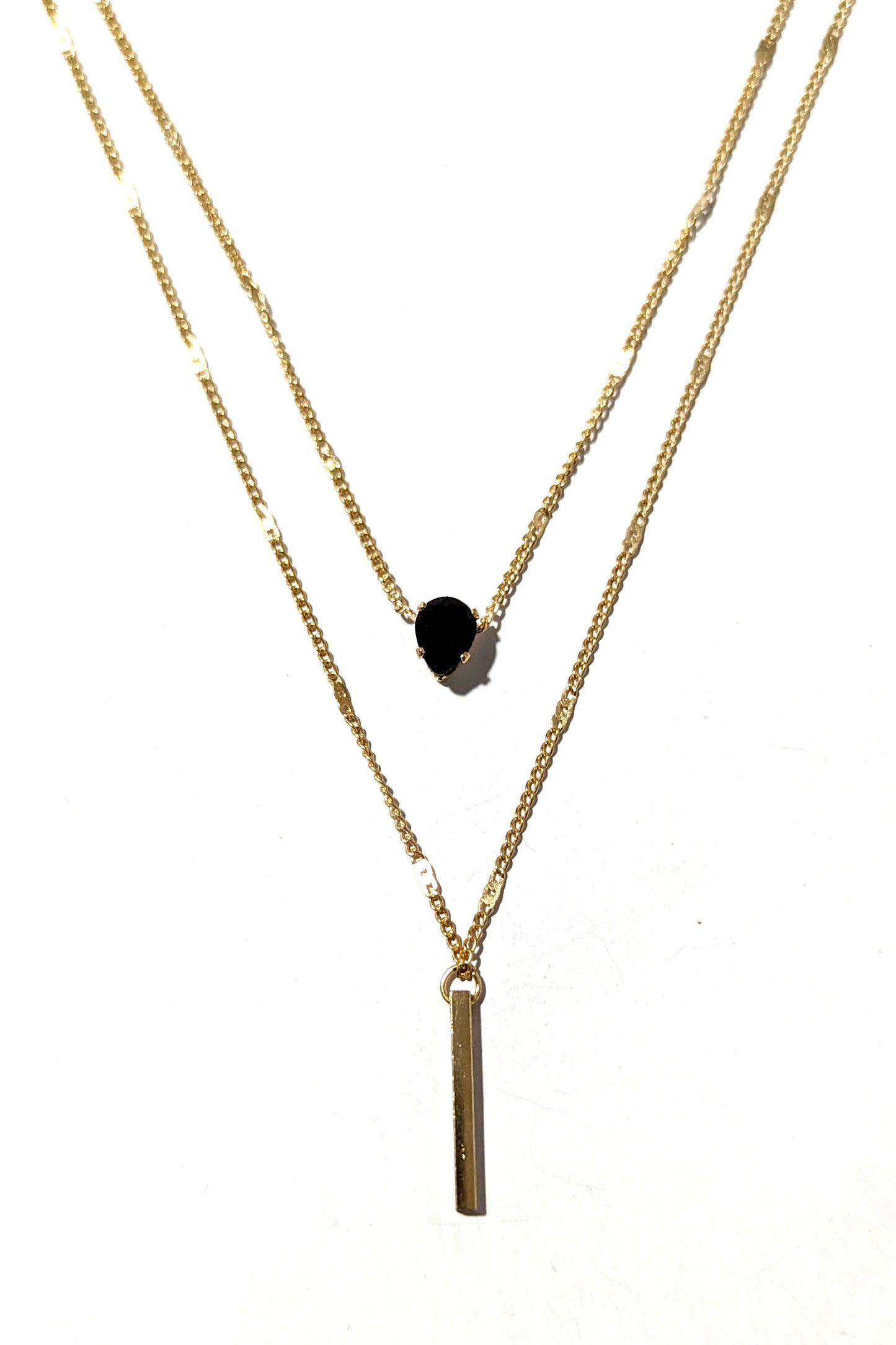 Gold Gem Double Necklace
