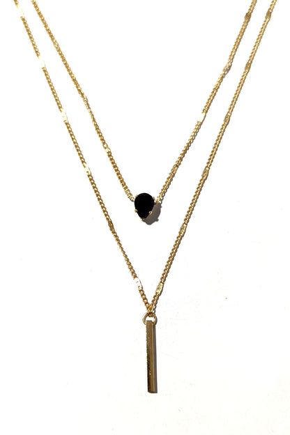 Gold Gem Double Necklace