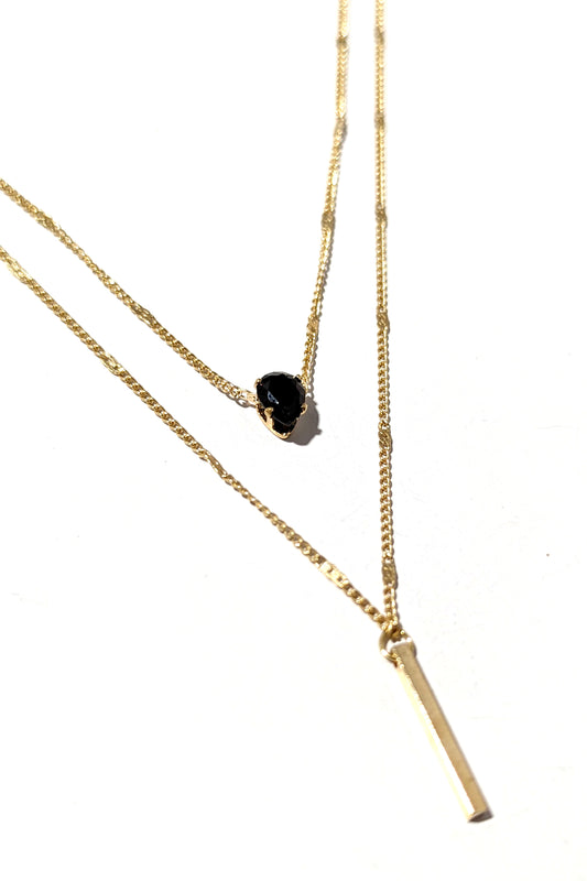 Gold Gem Double Necklace