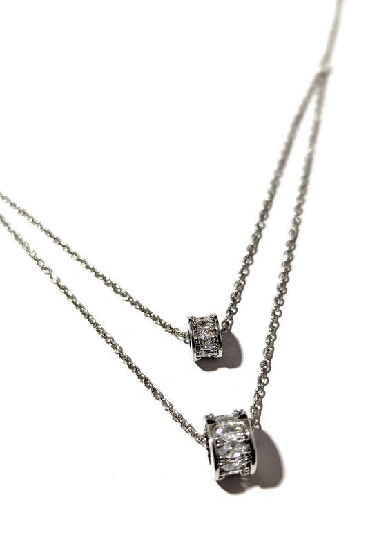 Silver Double Barrow Necklace