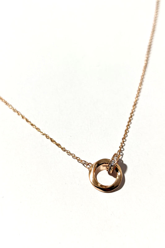 Gold Double Rings Necklace