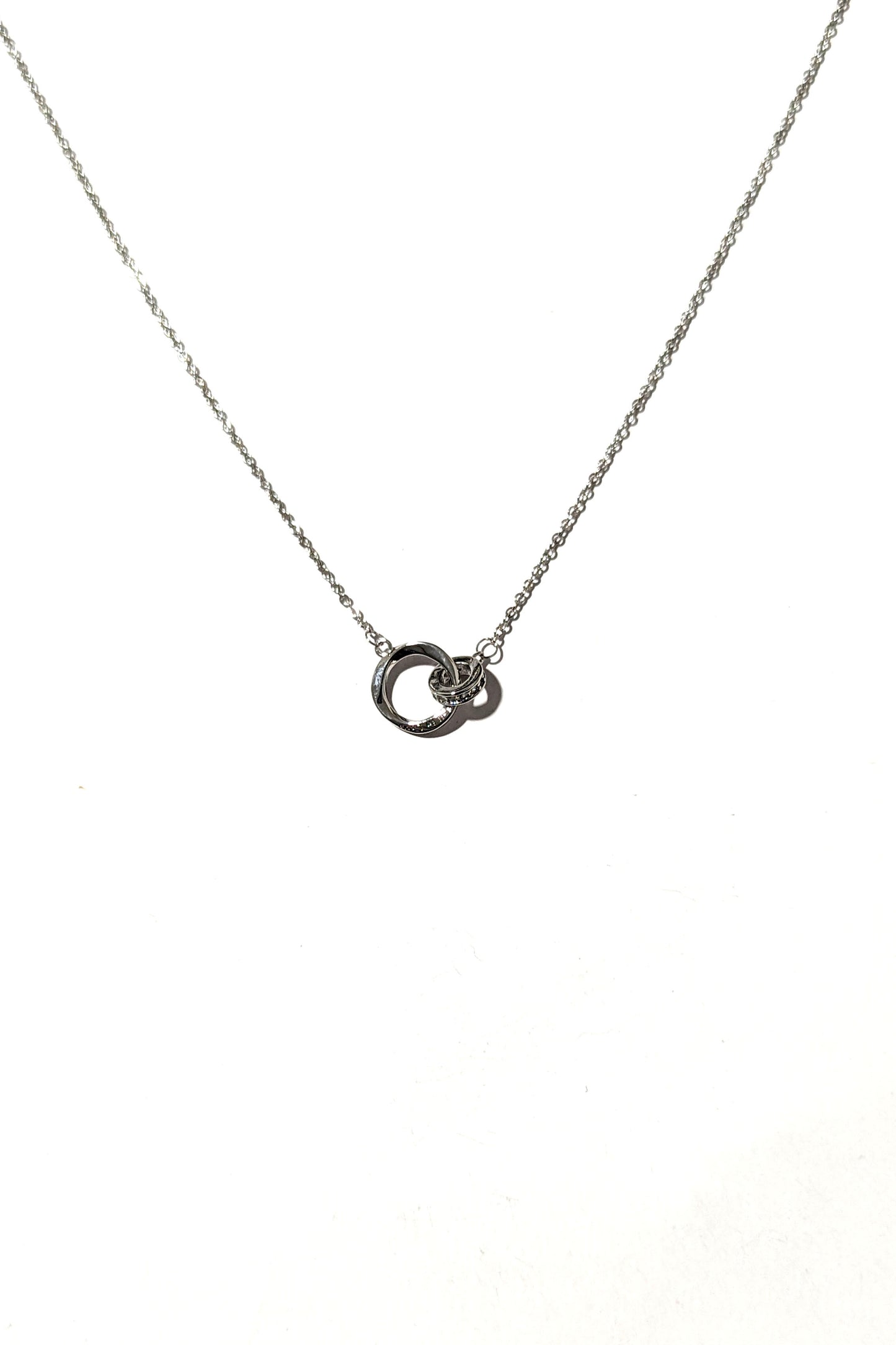 Silver Double Rings Necklace