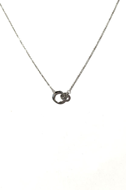 Silver Double Rings Necklace