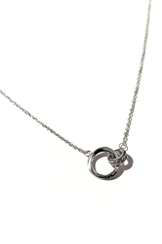 Silver Double Rings Necklace