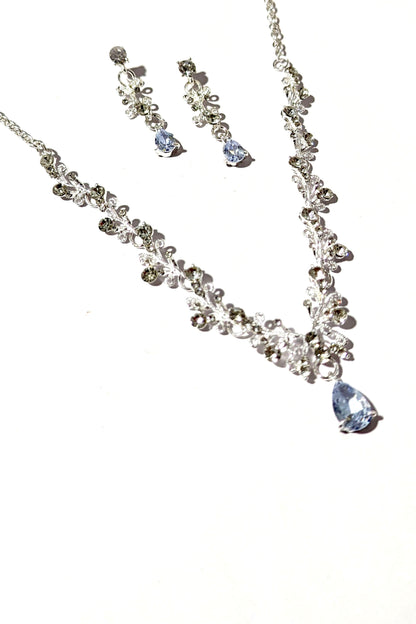 Silver Leaf Crystal Set