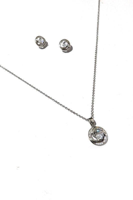 Silver Delicate Crystal Set