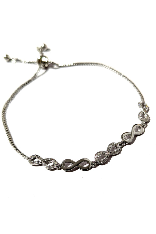 Silver Eternity Drawstring Bracelet