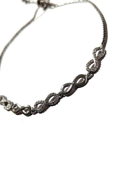 Silver Eternity Drawstring Bracelet