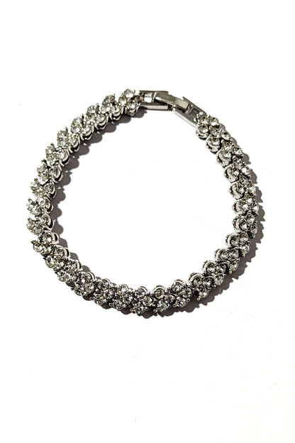 Silver Plated Rhinestone Bracelet