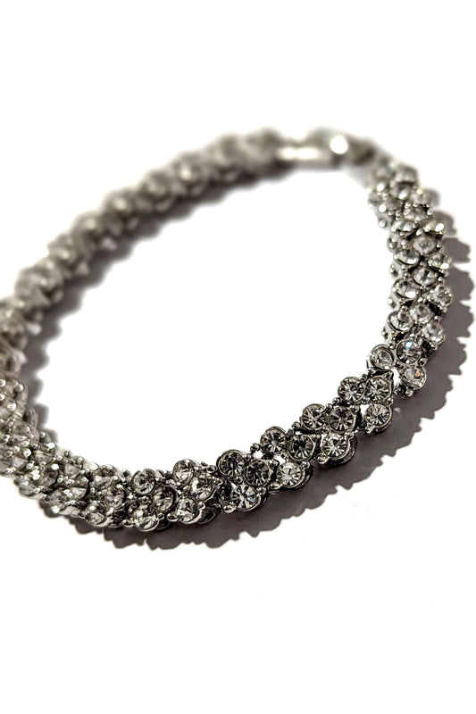 Silver Plated Rhinestone Bracelet