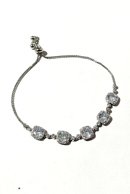 Silver Square Drawstring Bracelet