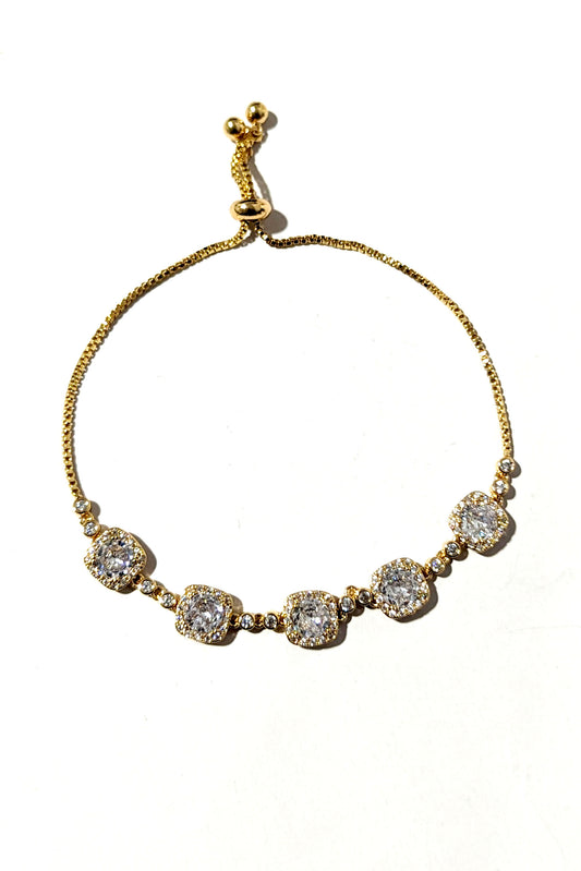 Gold Square Drawstring Bracelet