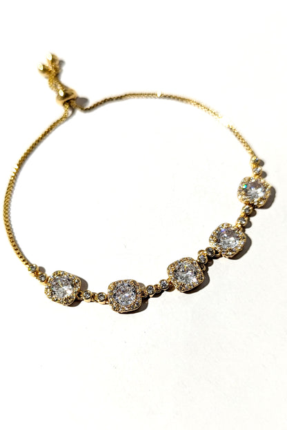Gold Square Drawstring Bracelet