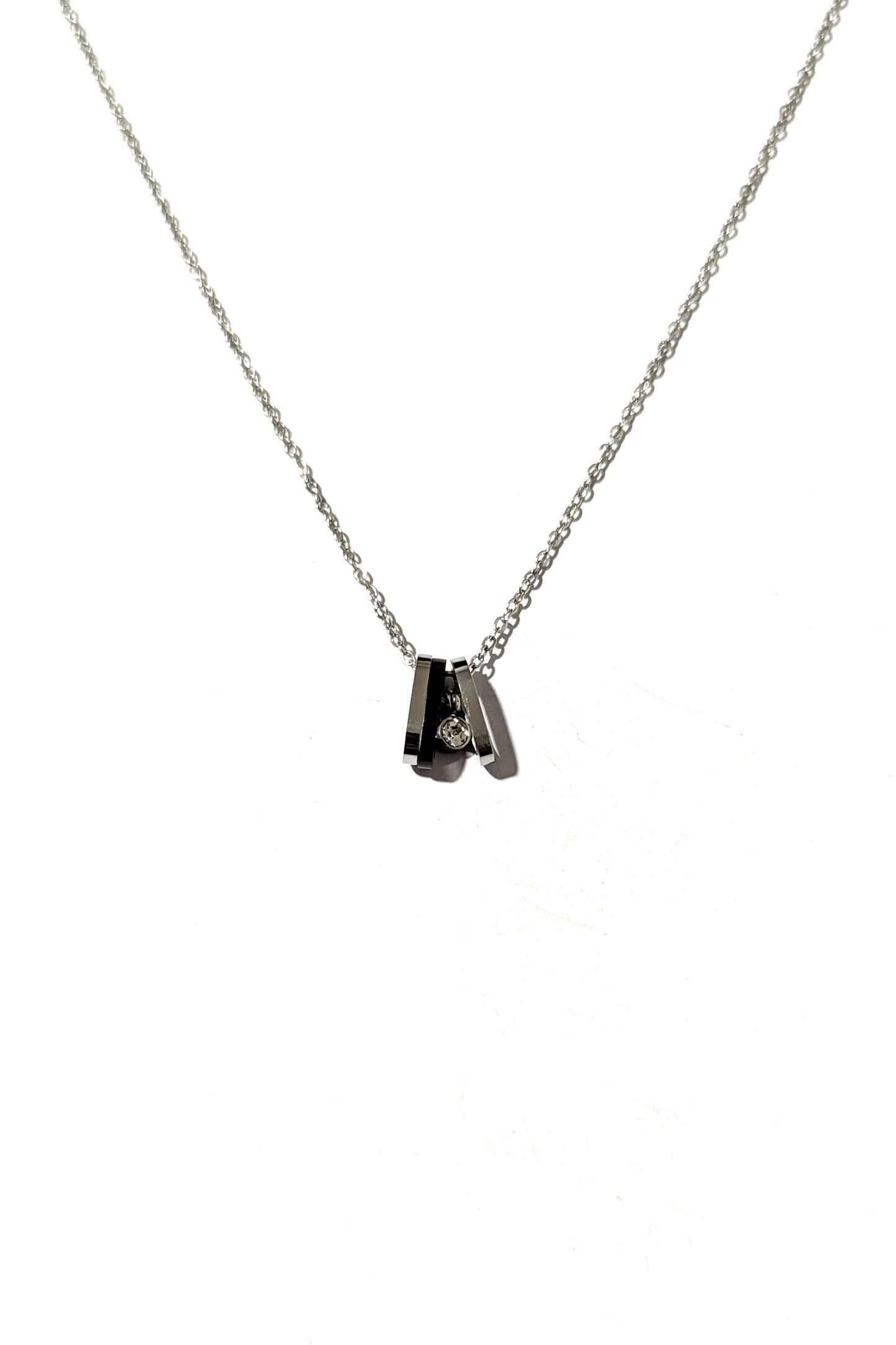 Silver Triple Ring Necklace